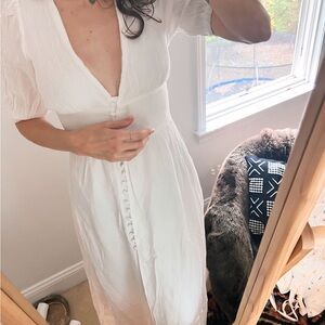 White button front dress